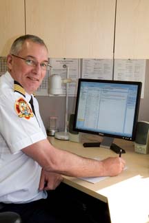 HEROES READ: Reading, writing and other literacy skills are important to the work Tom Ellis does as Deputy Fire Chief. (Emma Larocque photo)